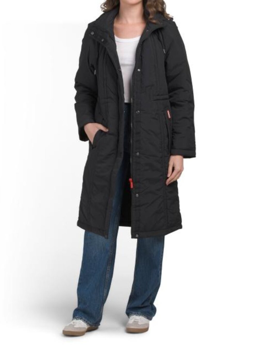 HUNTER Isabelle Sheer Crinkle Longline Padded Coat